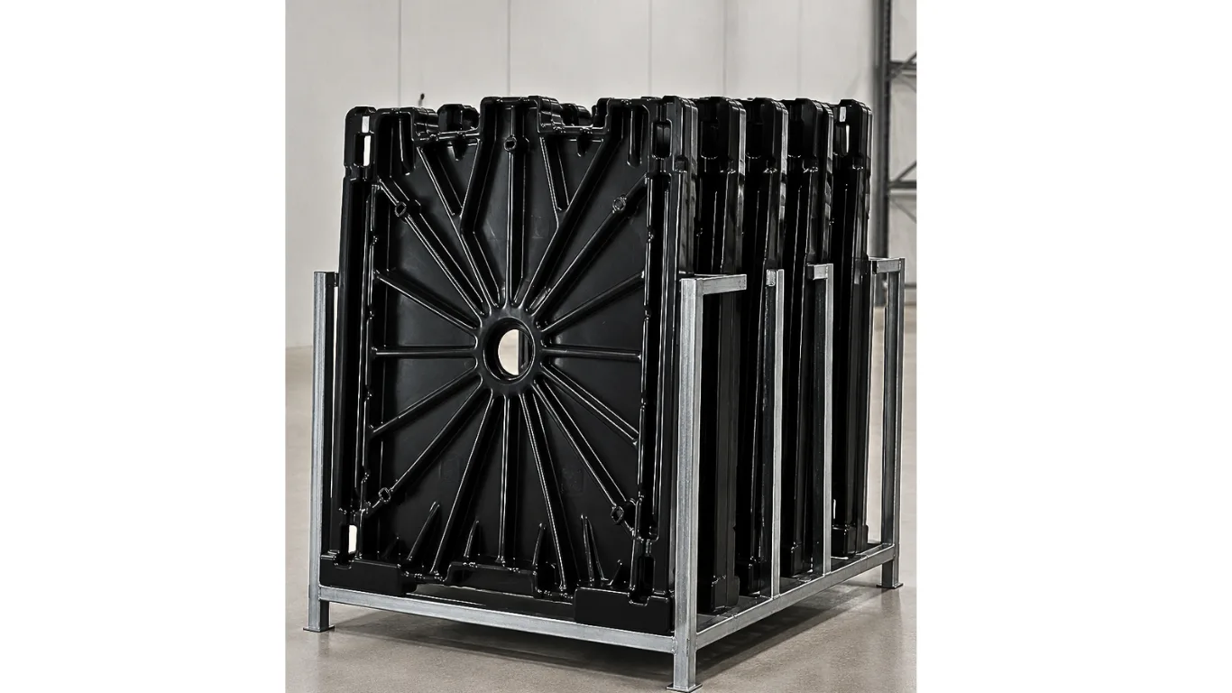 Rack com peças técnicas termoformadas de grande porte Crios